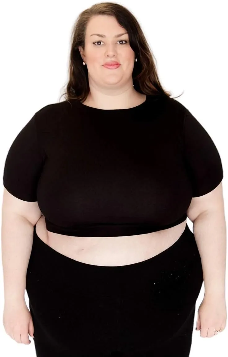 HALFTEE Crew Neck Short Sleeve Layering Tee | Crop Tops for Women & Teens | XS - 6X