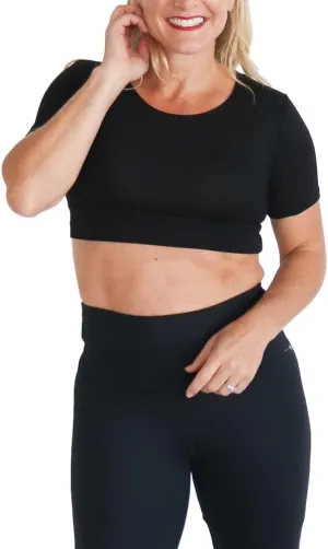 HALFTEE Crew Neck Short Sleeve Layering Tee | Crop Tops for Women & Teens | XS - 6X