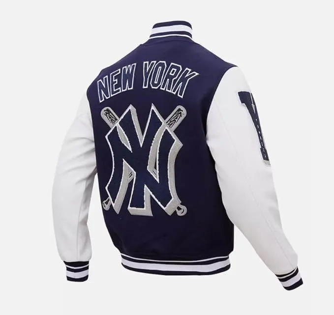 H&D Clothing Mens New York Letterman Yankees Mash Up Varsity Jacket Mens NY College Baseball Varsity Bomber Jacket
