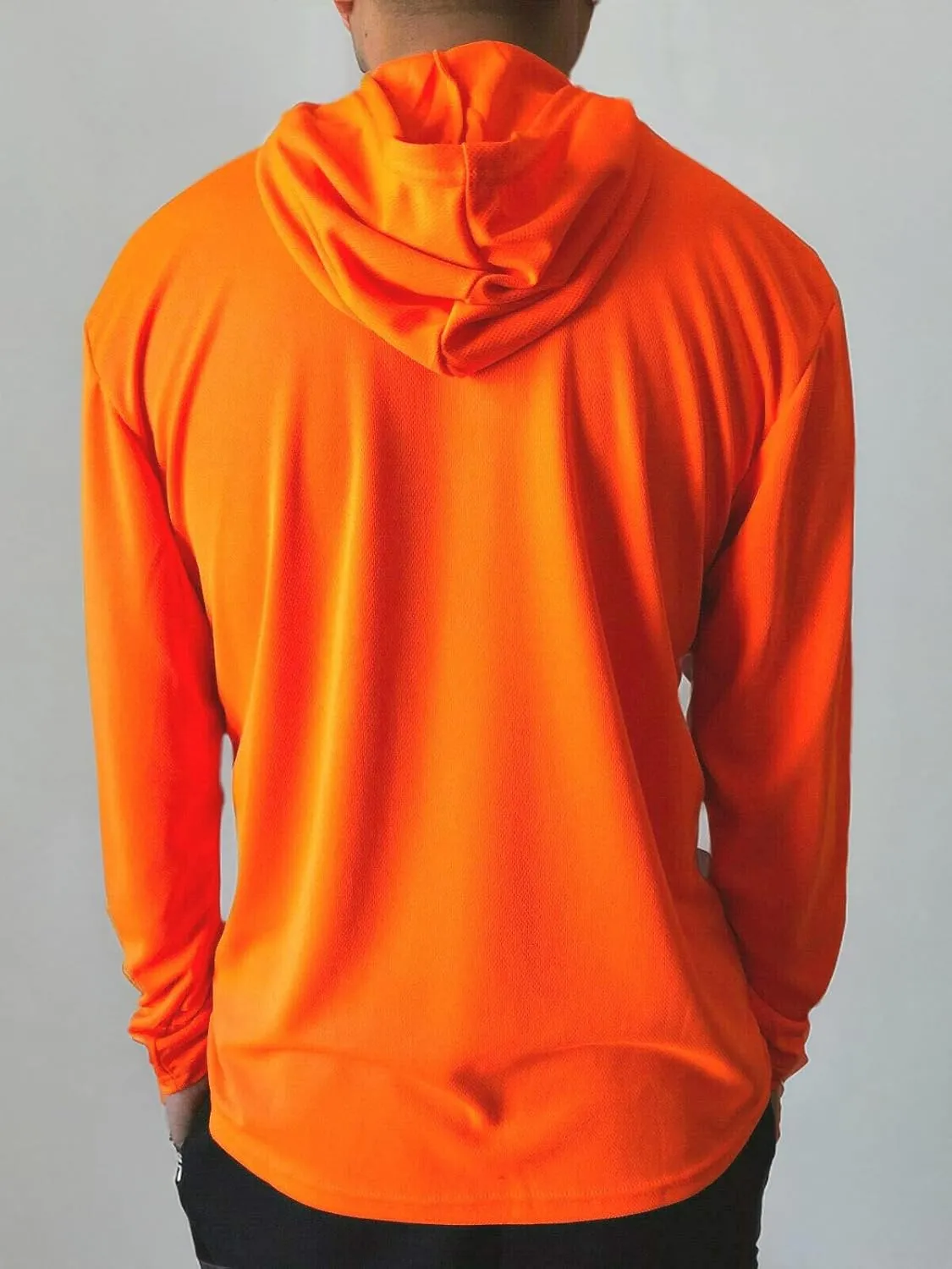 Hi Vis High Visibility T Shirt Long Sleeve Safety Construction Work Shirts with Hood