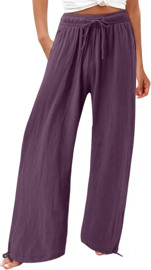 High Waisted Palazzo Pants for Women, Wide Leg Trousers Women, Casual Boho Pants with Pockets for Work or Lounge