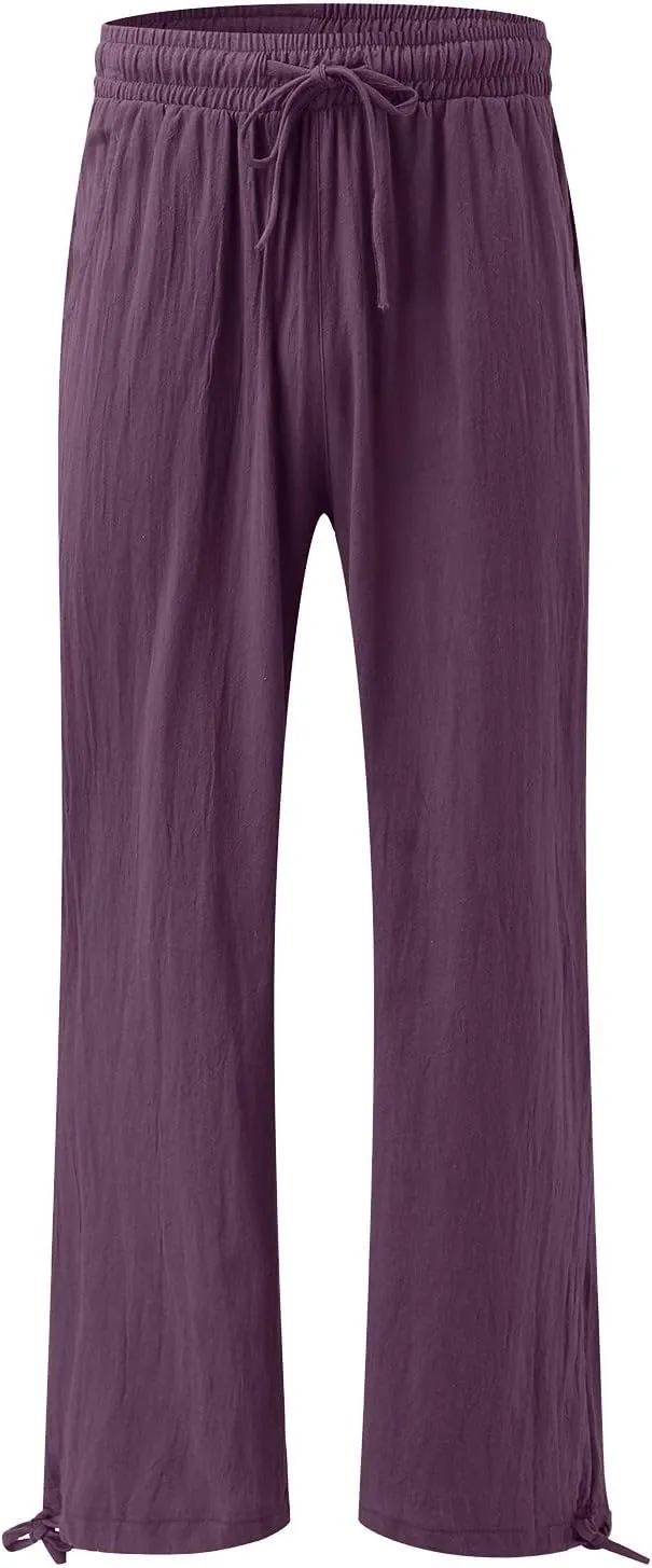 High Waisted Palazzo Pants for Women, Wide Leg Trousers Women, Casual Boho Pants with Pockets for Work or Lounge