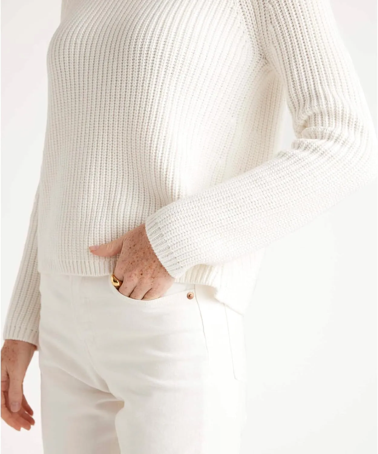 Hixiaohe Women's Sweater 2025 Fall Fisherman Knit Pullover Cascual Solid Color Crewneck Long Sleeve Sweater Top
