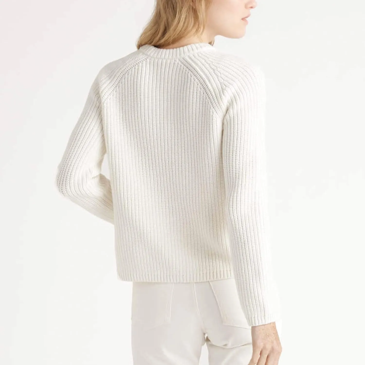 Hixiaohe Women's Sweater 2025 Fall Fisherman Knit Pullover Cascual Solid Color Crewneck Long Sleeve Sweater Top