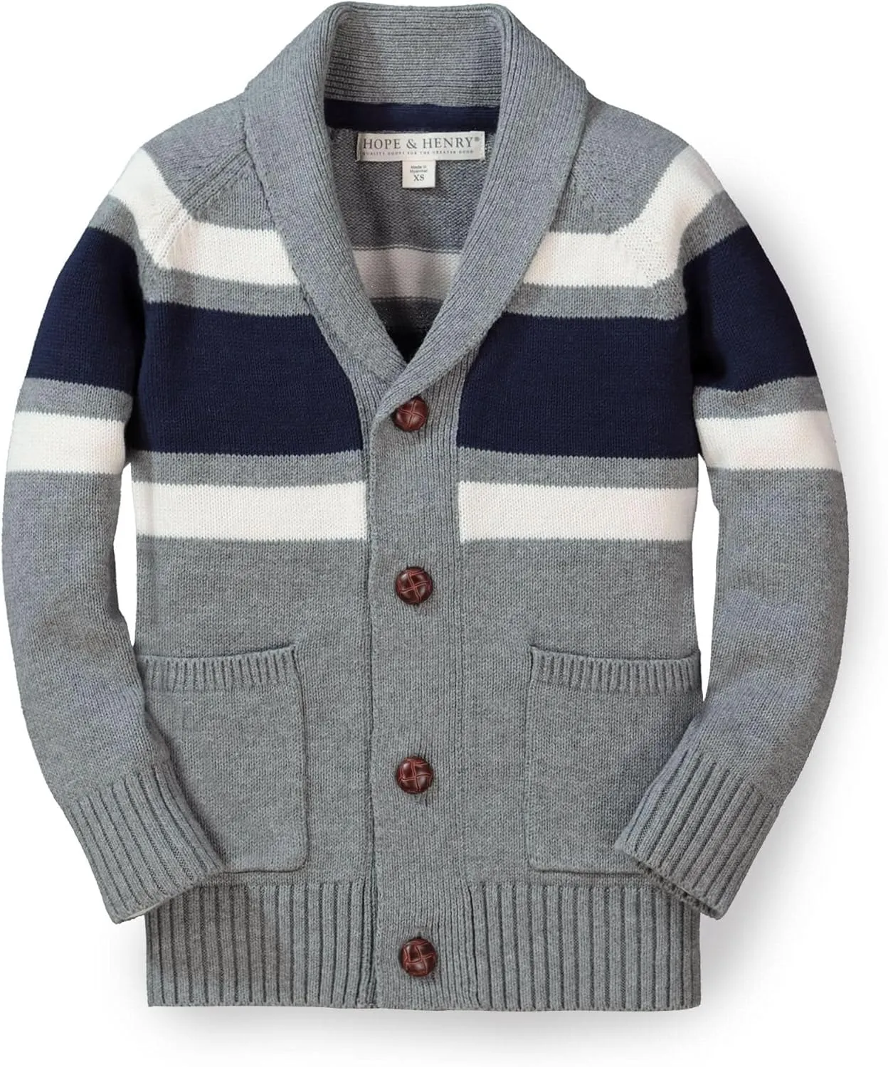 Hope & Henry Boys' Shawl Collar Sweater Cardigan