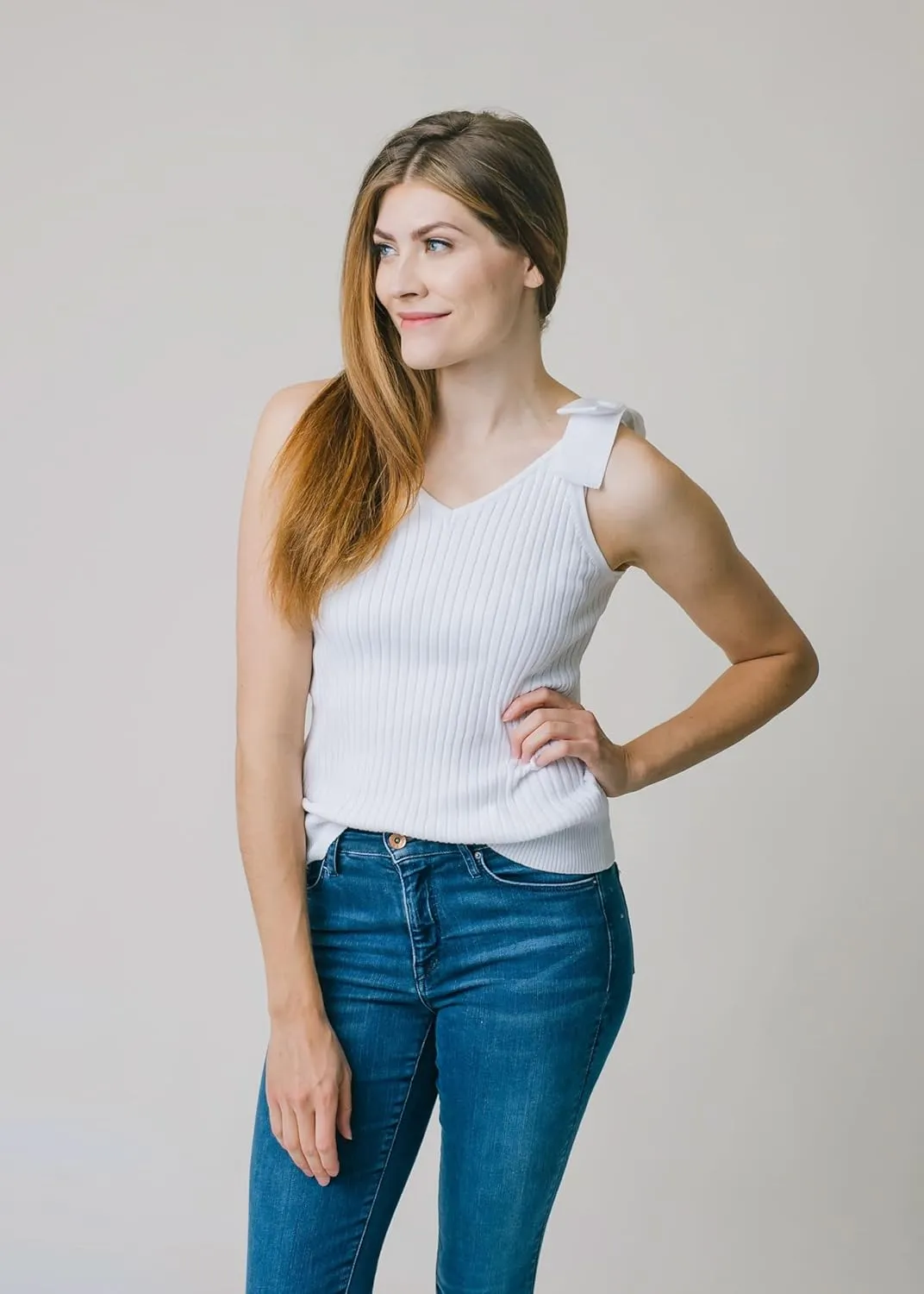 Hope & Henry Women's V-Neck Sweater Tank