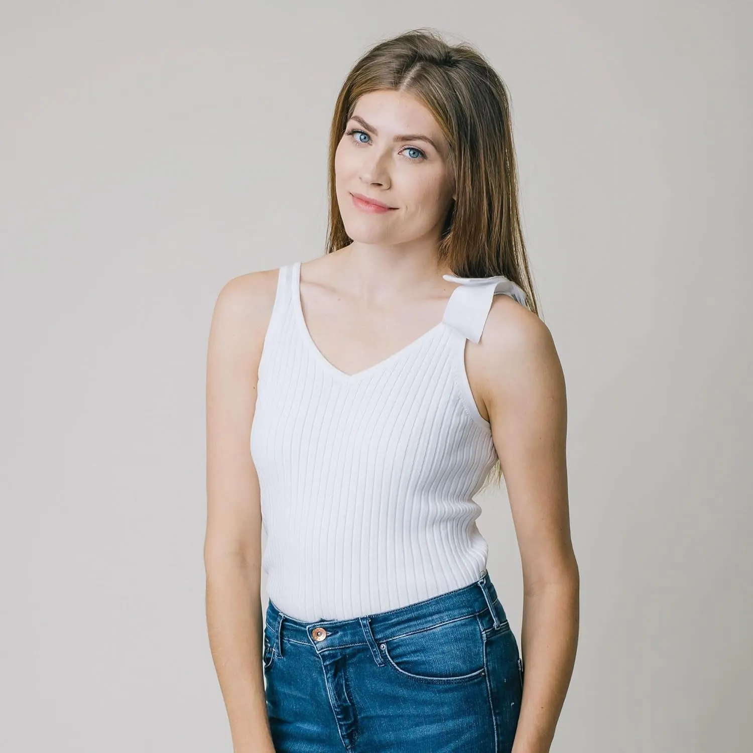 Hope & Henry Women's V-Neck Sweater Tank