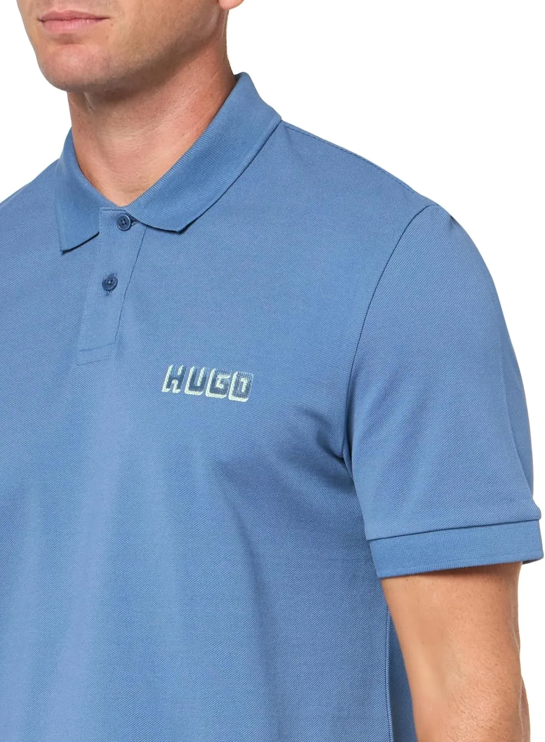 HUGO Men's Block Logo Short Sleeve Polo Shirt