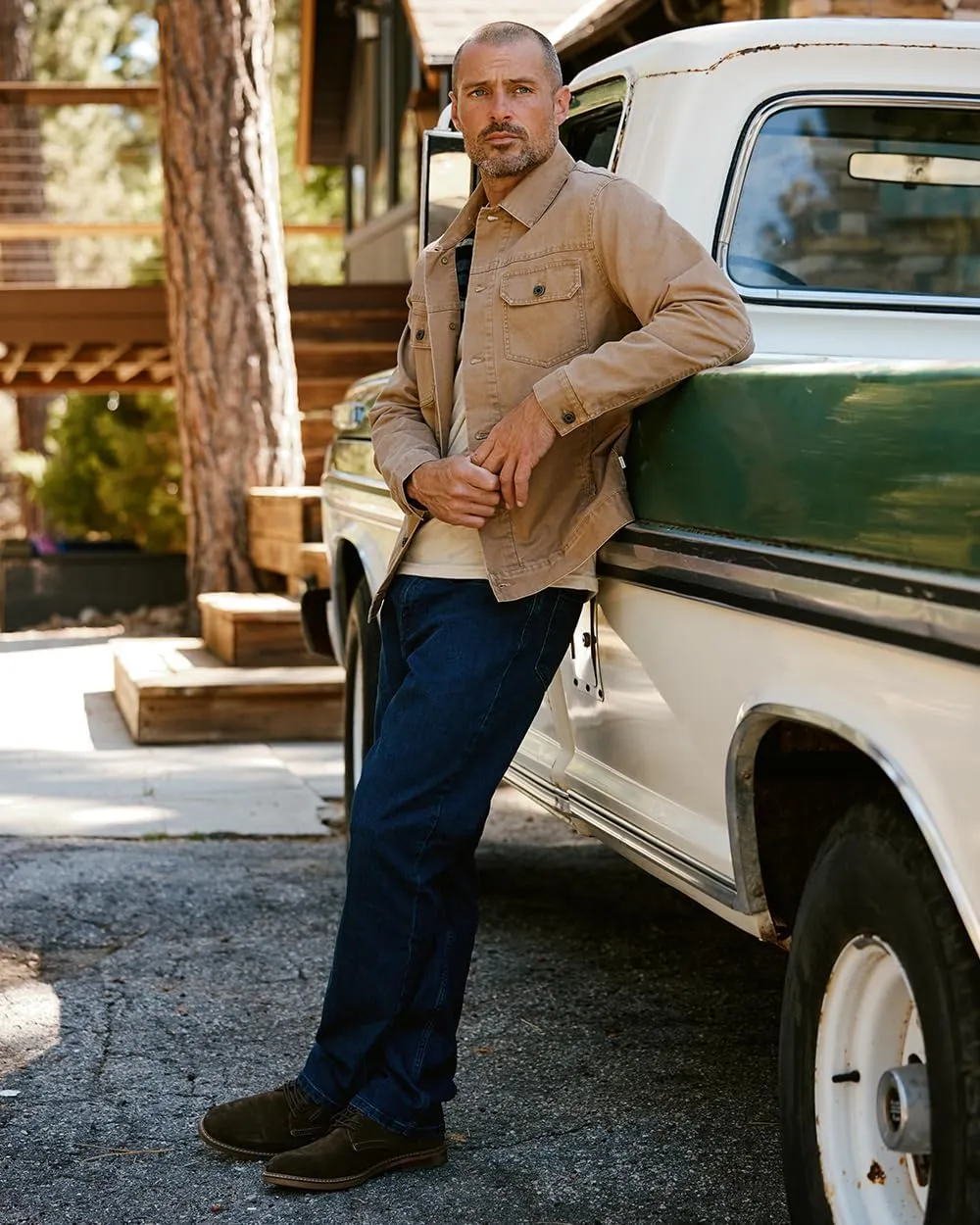 INTO THE AM Tradesman Trucker Jacket Men S-4XL Flannel Lined Workwear Cotton Canvas Jacket