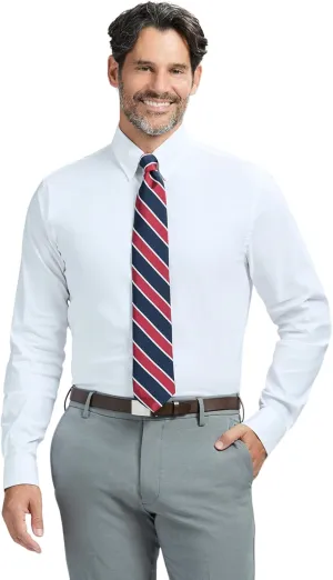 IZOD Men's Slim Fit Dress Shirt Long Sleeve Wrinkle Free Stretch Button Down Collar
