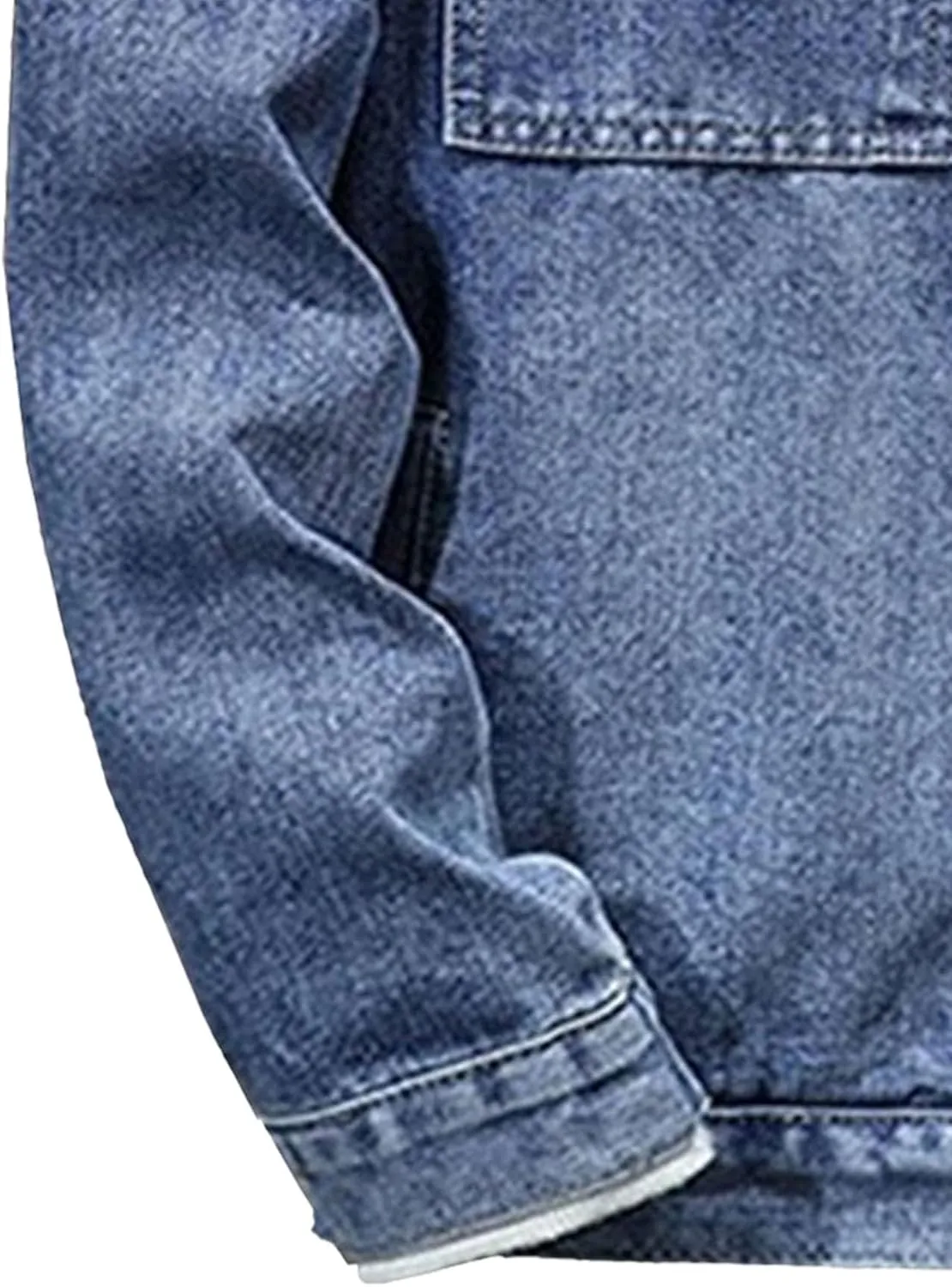 JEKE-DG Men's Distressed Denim Hoodie Jacket Casual Slim Fit Button Down Jeans Coat Long Sleeve Trucker Outwear