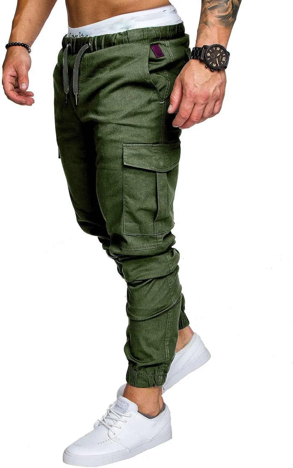 Joggers Pants for Men Casual Cotton Drawstring Chino Cargo Pants Hiking Outdoor Twill Track Jogging Sweatpants Pants
