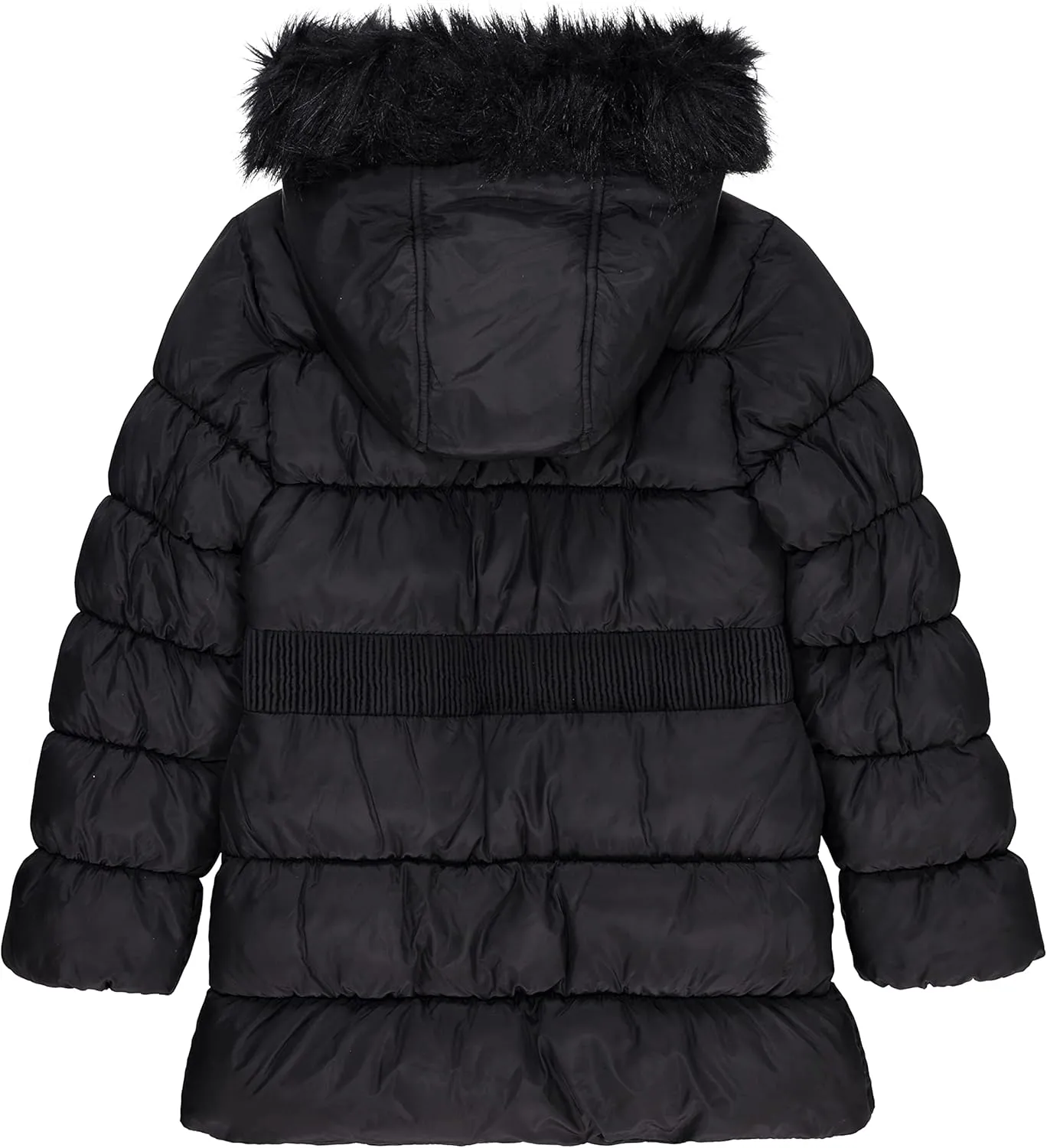Juicy Couture Girls Coat, Faux Fur Hooded Winter Jacket, Warm Padded Parka Hoodie, Kids Heavyweight Winter Coat