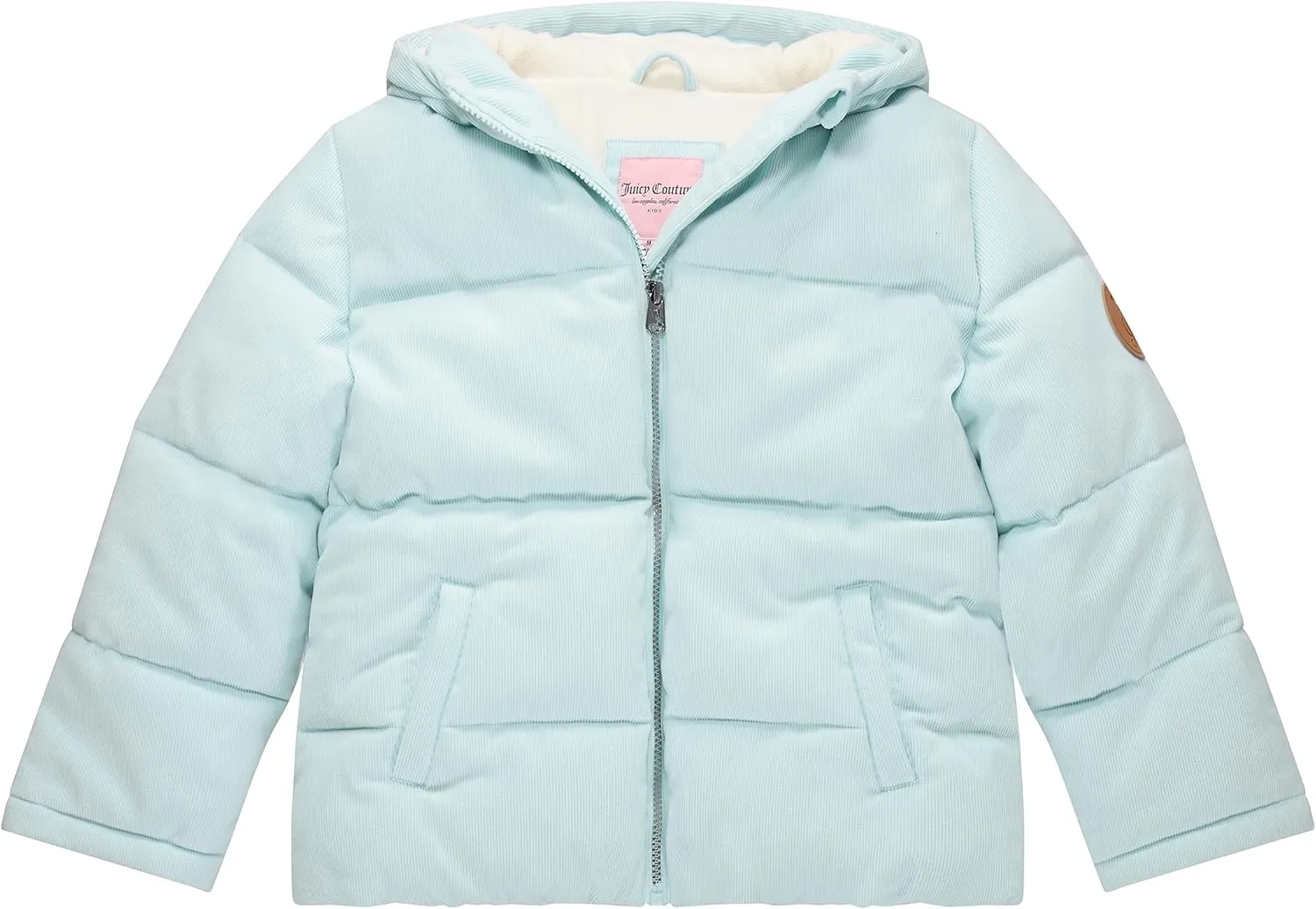 Juicy Couture Girls Coat, Faux Fur Hooded Winter Jacket, Warm Padded Parka Hoodie, Kids Heavyweight Winter Coat