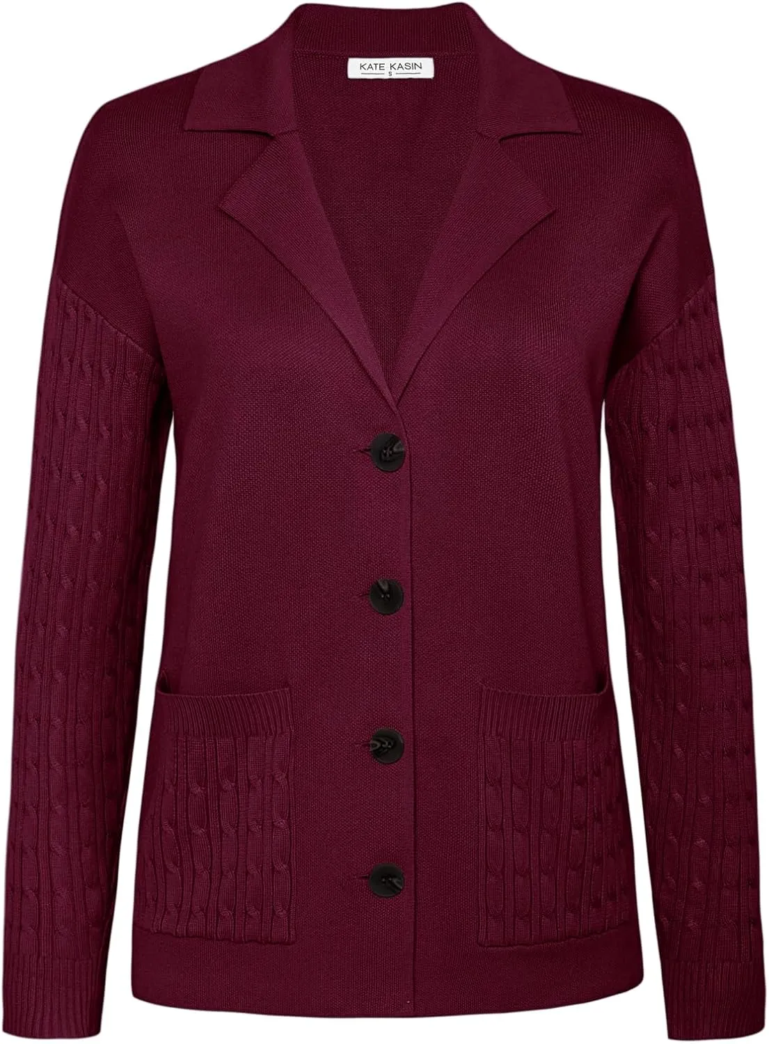Kate Kasin Women Sweater Blazer Casual Office Business Work Jacket Knit Blazer Sweater Coat S-2xl