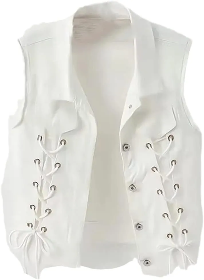 Kelsiop Fashion Denim Vest Women's Spring And Autumn Sleeveless All-Match Top Short Jacket Denim Vest