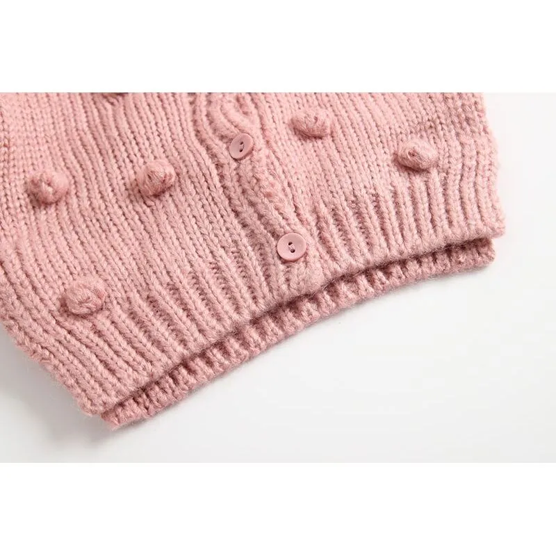 Knitted Winter Cardigan - Pink