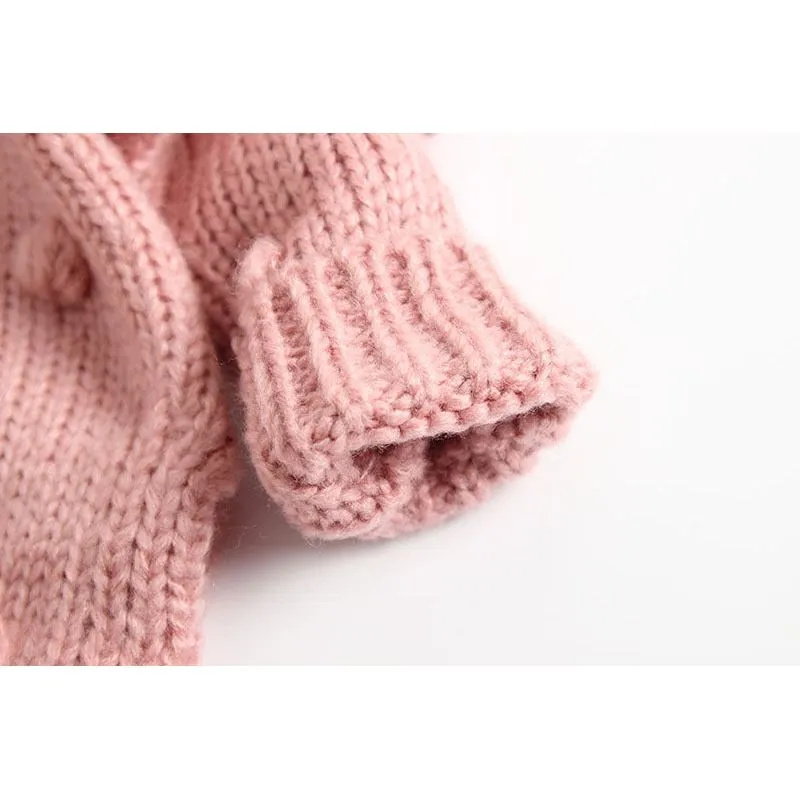 Knitted Winter Cardigan - Pink
