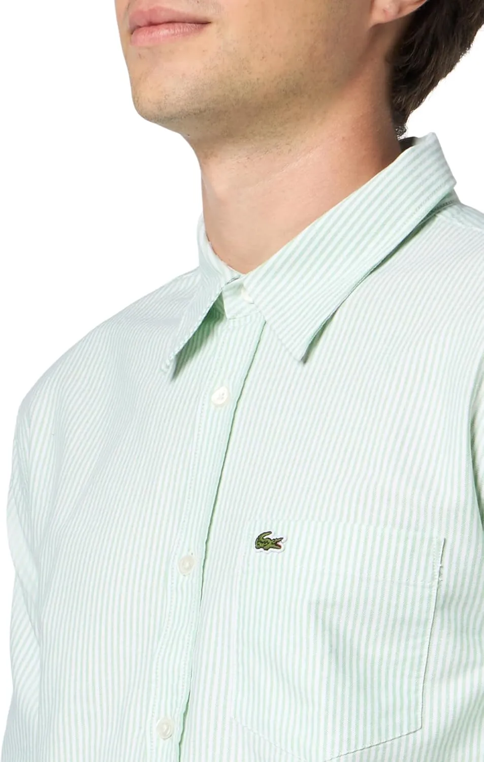 Lacoste Men's Striped Oxford Cotton Shirt with Pocket