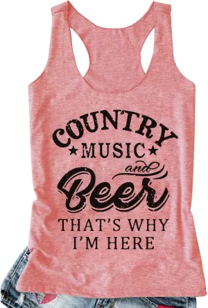 LANMERTREE Summer Vintage Racerback Tank Top Women A Little Country A Little Hood Funny Country Sleeveless Shirt Tops
