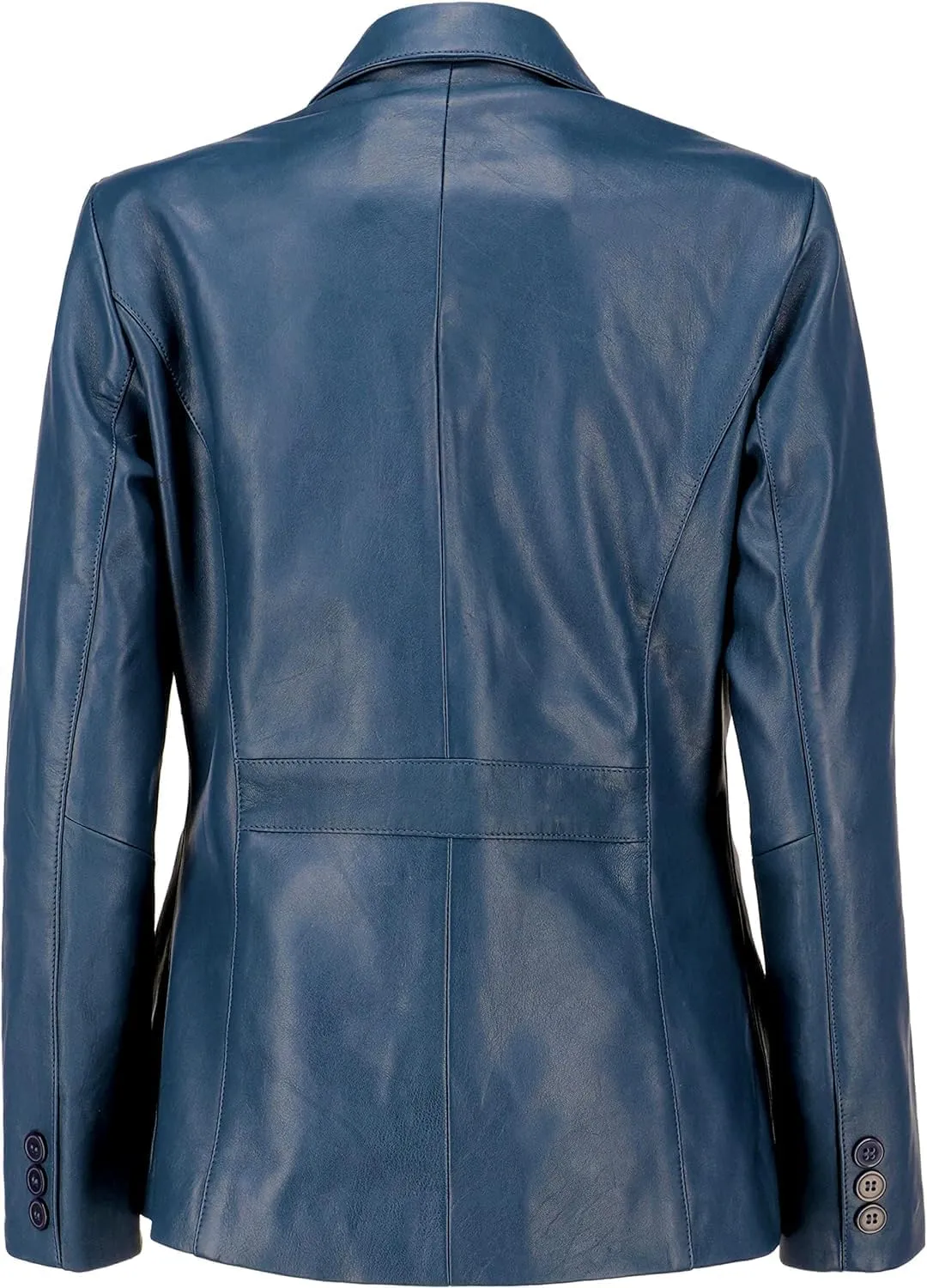 Leather Blazers for Women 2-Button Lambskin Leather Blazer Women Real Lambskin Leather Women Blazer Business Coat