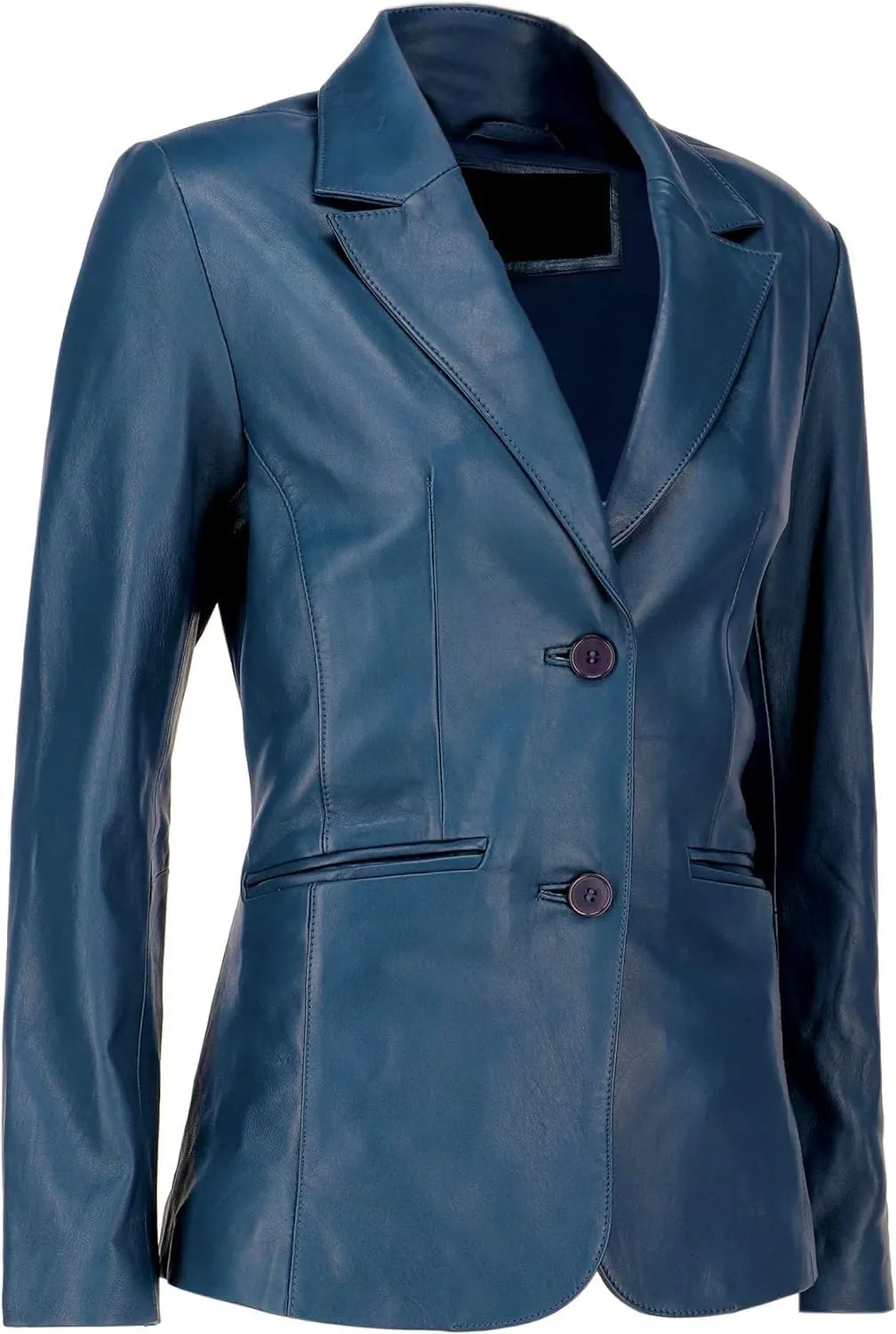 Leather Blazers for Women 2-Button Lambskin Leather Blazer Women Real Lambskin Leather Women Blazer Business Coat