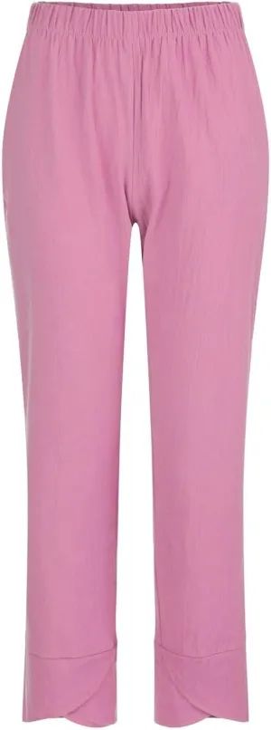 Linen Pants Women Casual Summer Capris Lightweight Cropped Pant Baggy Palazzo Pants Soft Wide Leg Trousers Pants with Pockets, 4X-Large, #A2-pink