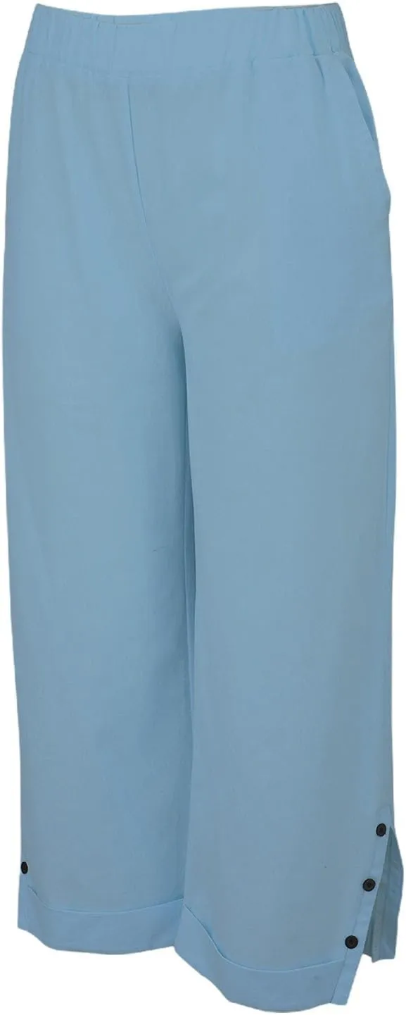 Linen Pants Women Solid Straight Elastic Pants Drawstring Lightweight Spring 2025 Summer Casual Slit Trouser Legs Pants