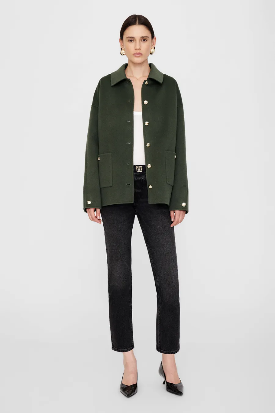 Luca Jacket Cashmere Blend Olive