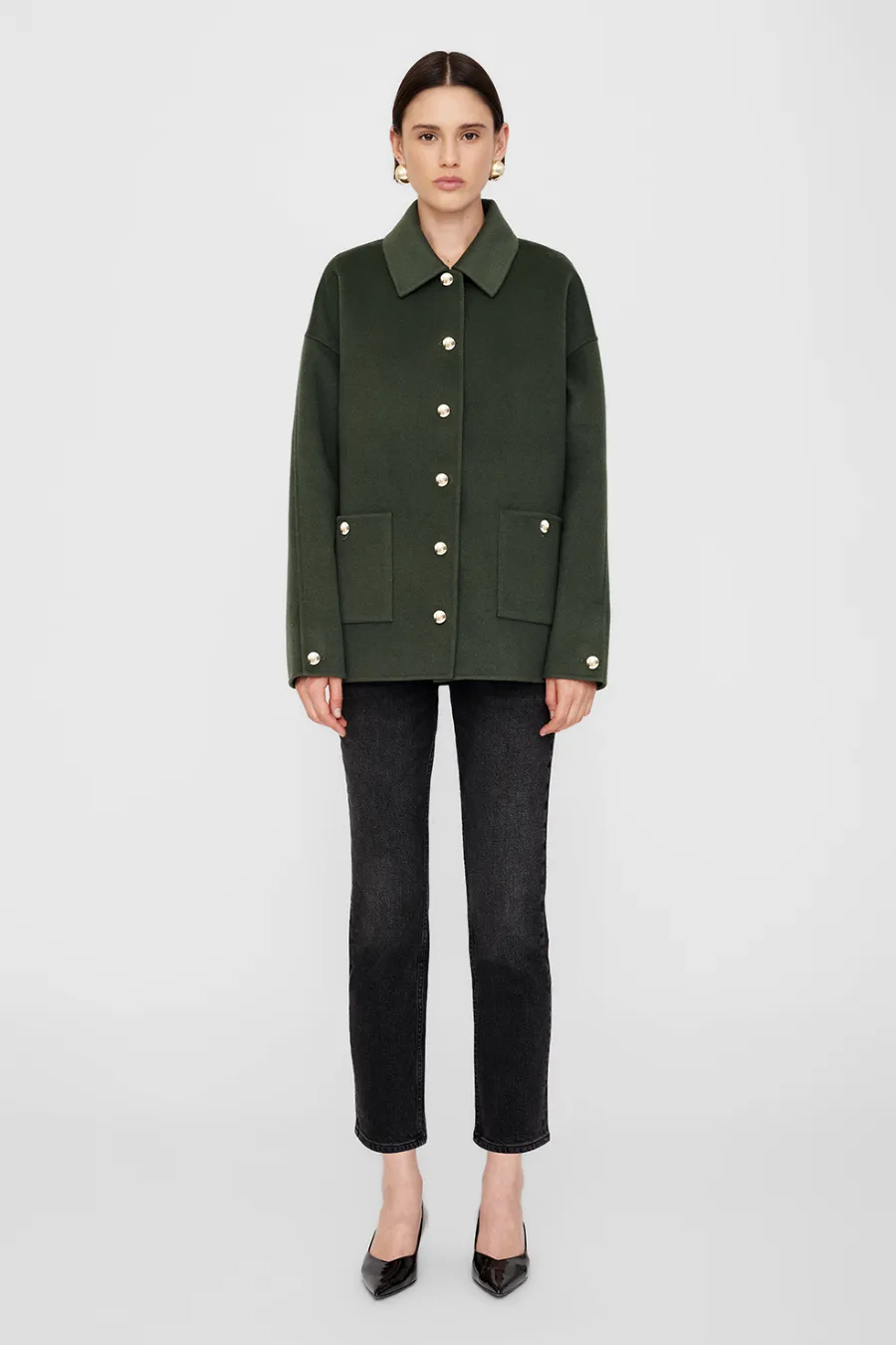 Luca Jacket Cashmere Blend Olive
