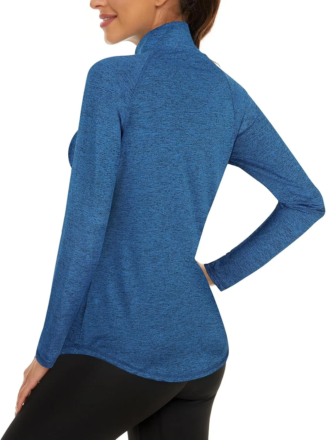 LURANEE Womens UPF 50  Long Sleeve 1/4 Zip Pullover Athletic Hiking Running Workout Tops
