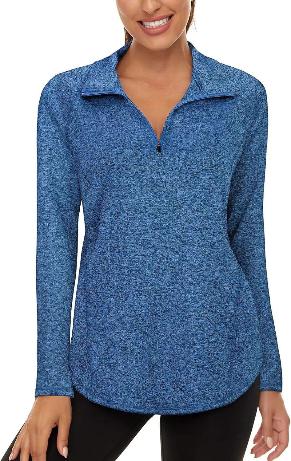 LURANEE Womens UPF 50  Long Sleeve 1/4 Zip Pullover Athletic Hiking Running Workout Tops