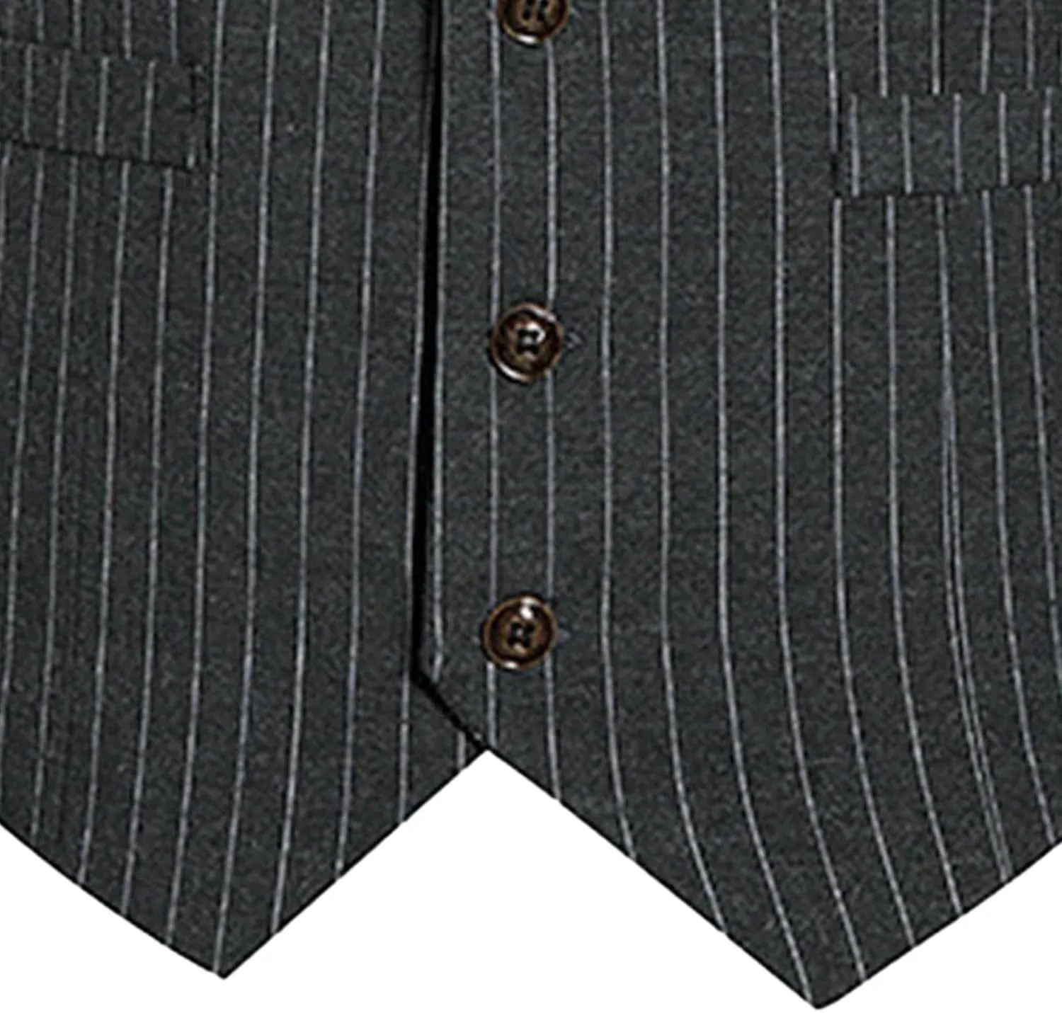 Maiyifu-GJ Men's Casual Pinstripe Dress Vests Formal Business Waistcoat Slim Fit Wedding Suit Vest for Suit or Tuxedo