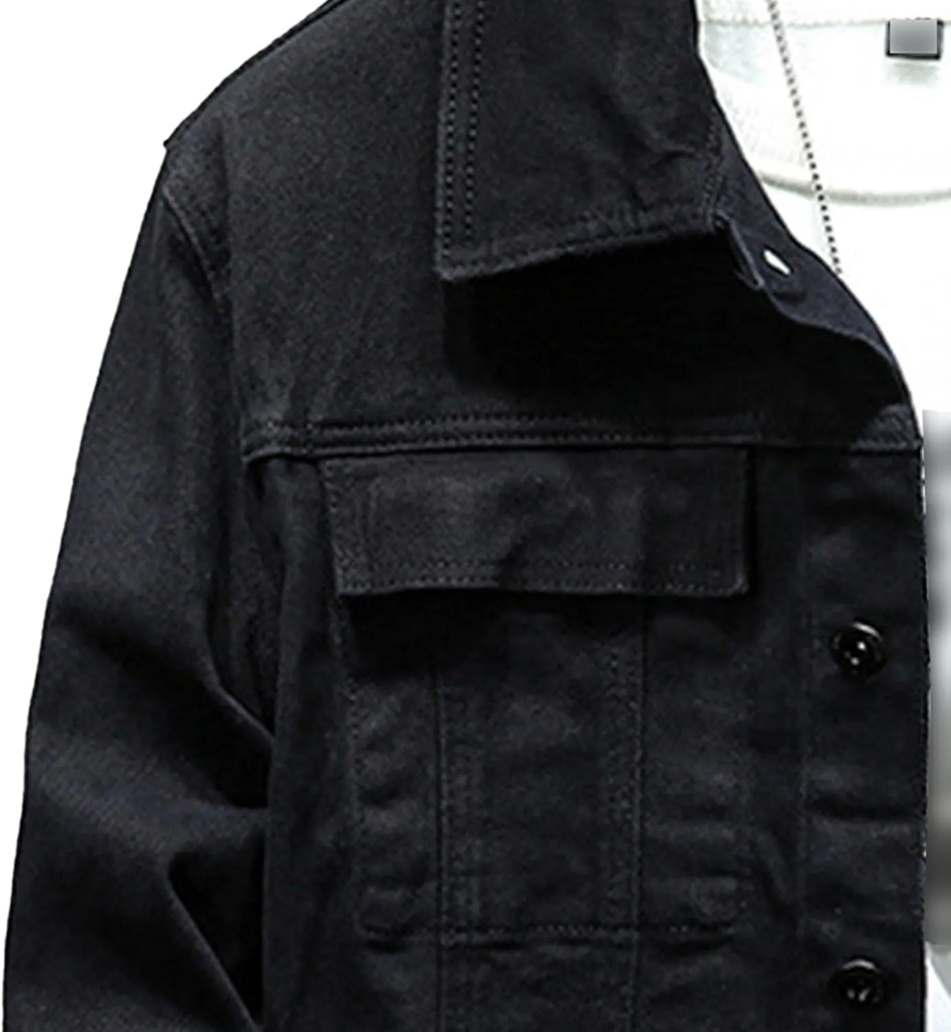 Maiyifu-GJ Mens Distressed Denim Jacket Casual Slim Fit Jean Jacket Button Front Washed Jean Trucker Jacket