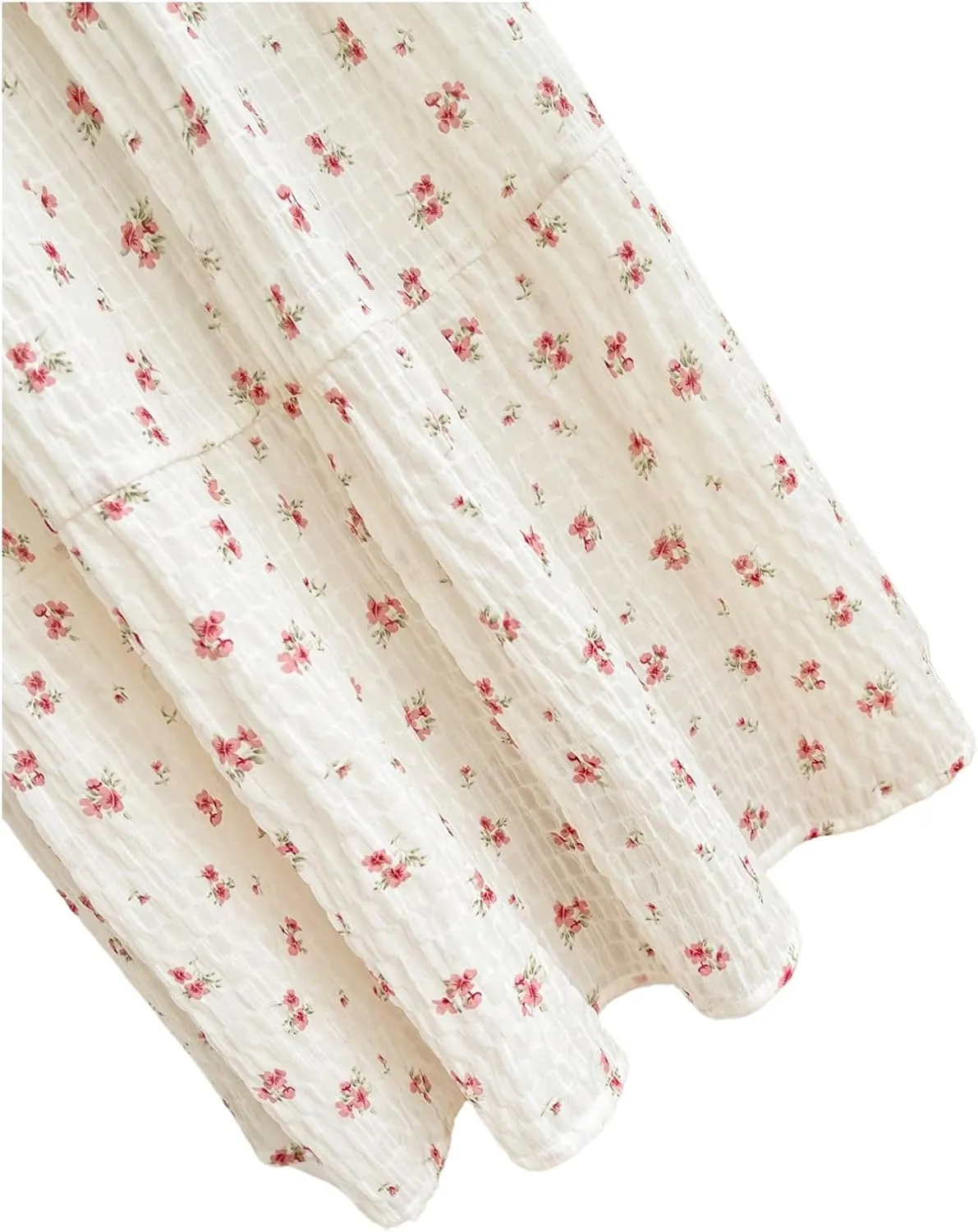 MakeMeChic Women's Ditsy Floral Print Elastic Waist Ruffle Flared Hem Maxi Skirts