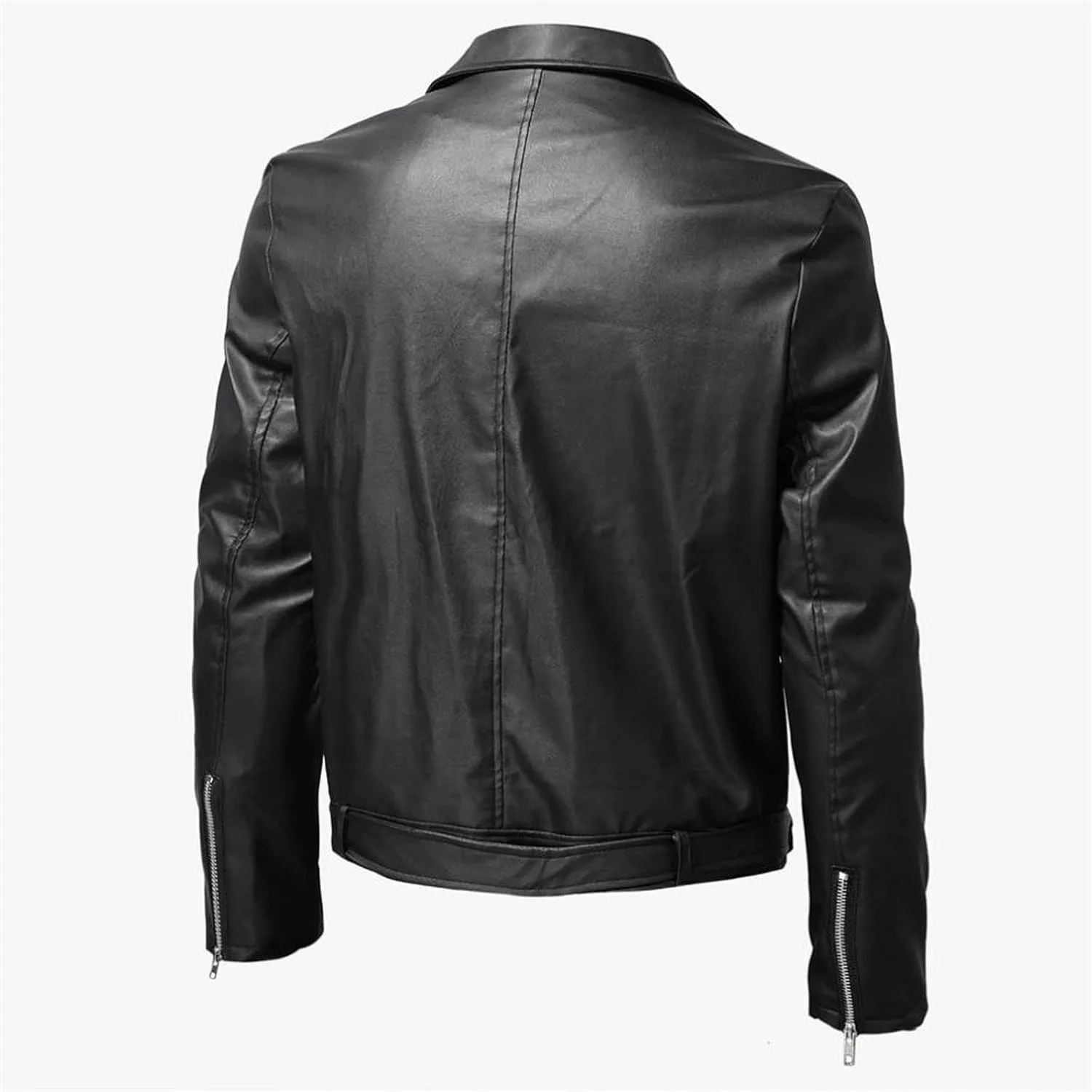 Men Faux Leather Bomber Jacket Fashion Fall Winter Zip Up Long Sleeve Jackets for Motorcycle Outdoor Streetwear