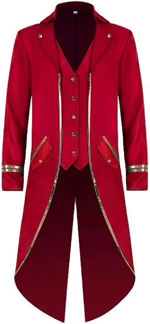 Men Steampunk Medieval Tailcoat Jacket Gothic Victorian Jacket Renaissance Uniform Vintage Trench Coat Halloween Coats