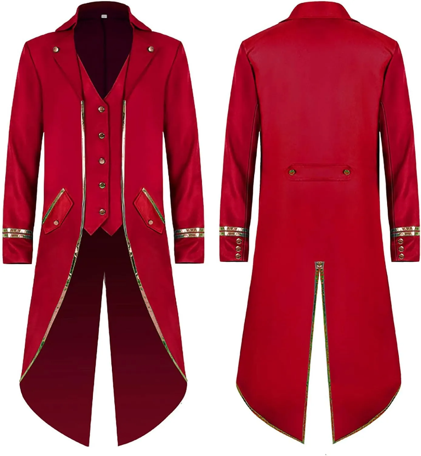 Men Steampunk Medieval Tailcoat Jacket Gothic Victorian Jacket Renaissance Uniform Vintage Trench Coat Halloween Coats