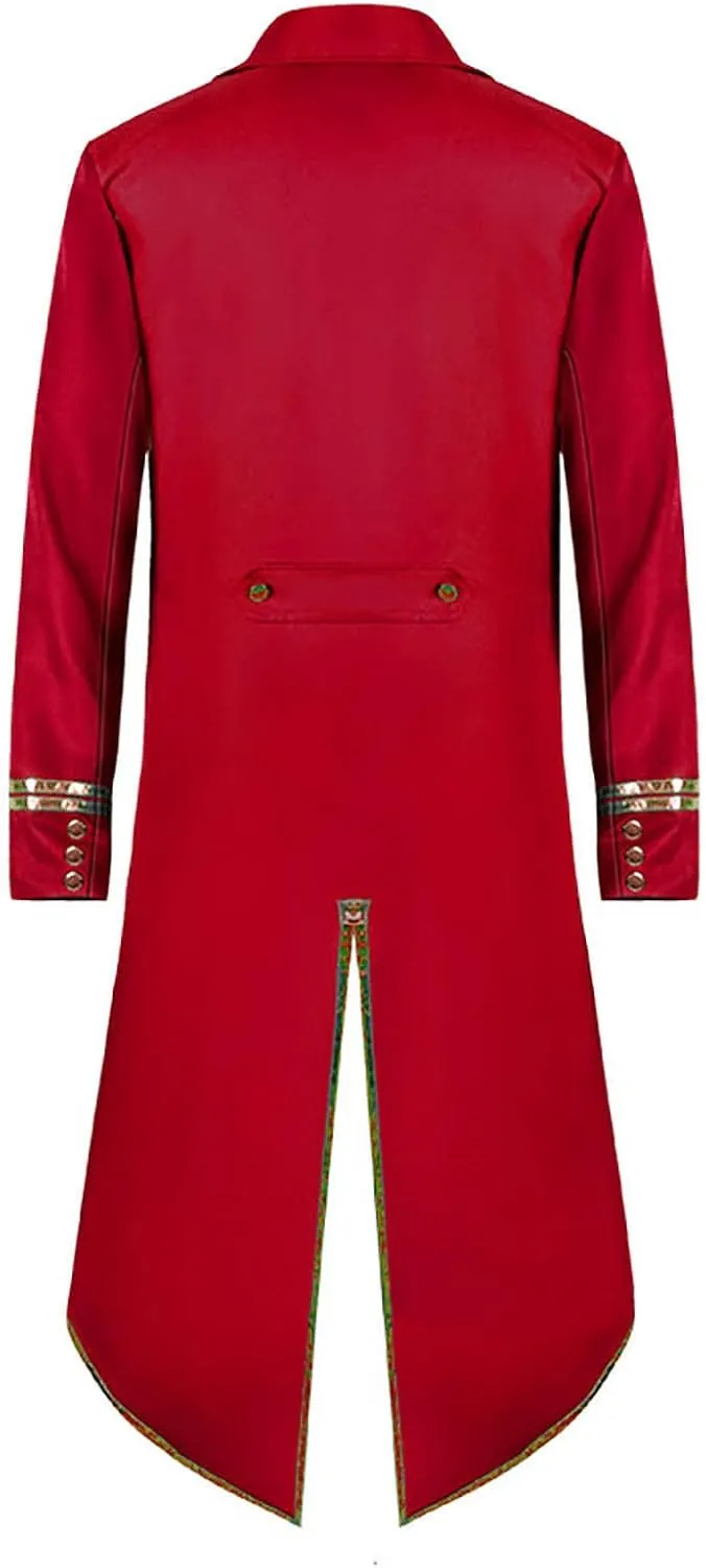 Men Steampunk Medieval Tailcoat Jacket Gothic Victorian Jacket Renaissance Uniform Vintage Trench Coat Halloween Coats