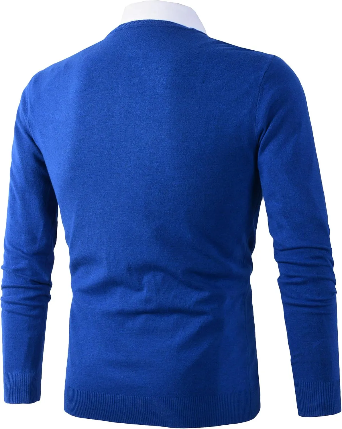 Mens Casual Basic Designed V-Neck Pullover Sweater