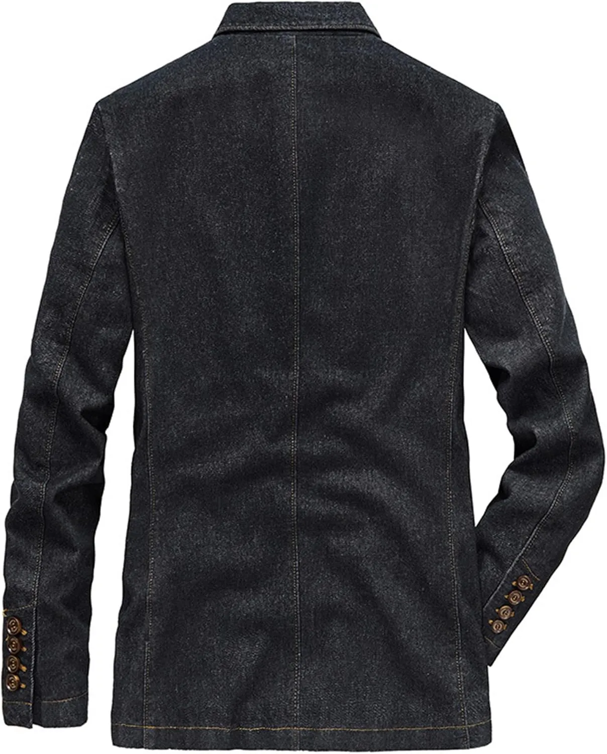 Men's Denim Blazer Two Button Jacket Slim Lapel Washed Suit Jackets Business Blazer Casual Sport Coat