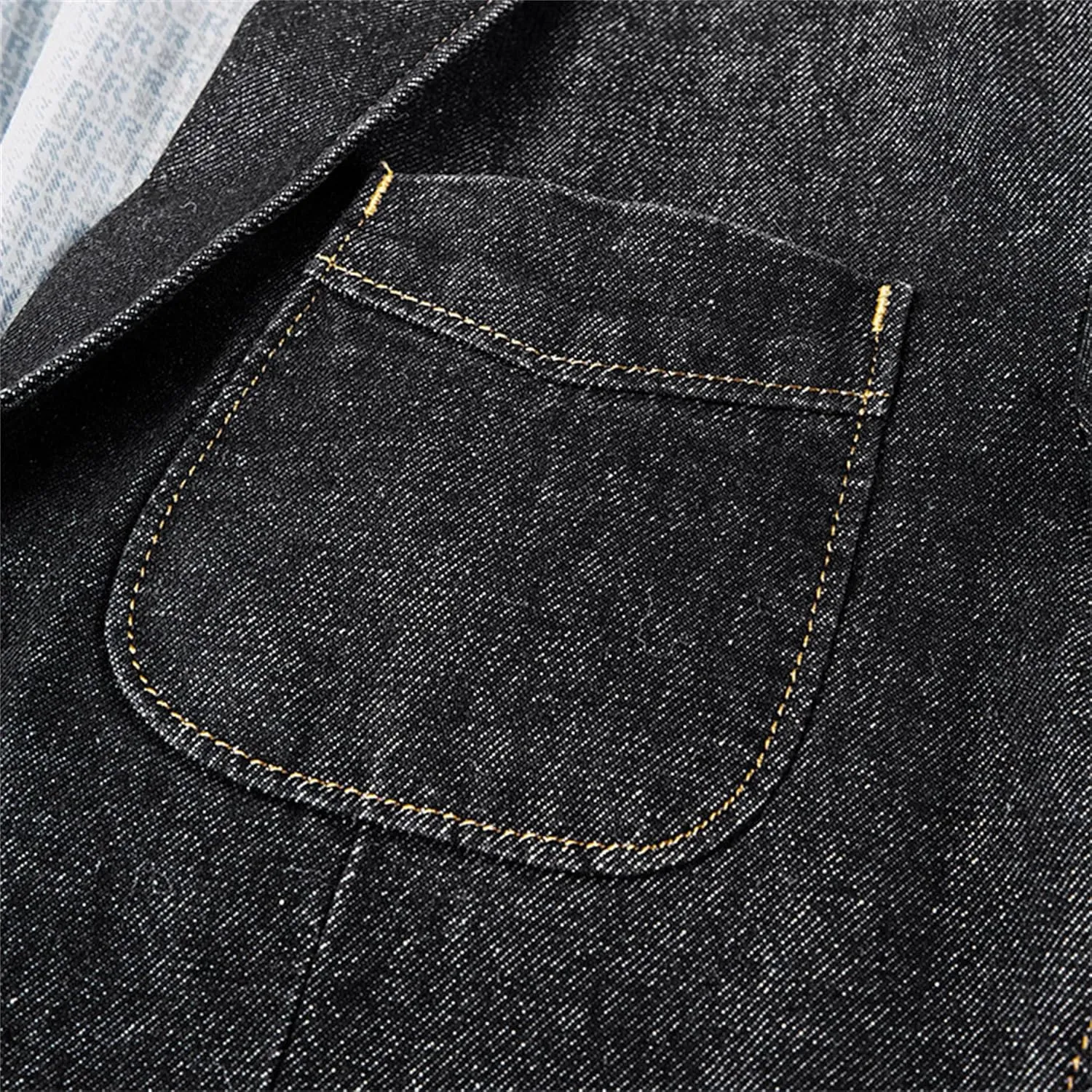 Men's Denim Blazer Two Button Jacket Slim Lapel Washed Suit Jackets Business Blazer Casual Sport Coat