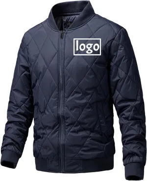 Mens Down Jacket Custom Lightweight Jackets Add Logo Name Design Personalized Cotton Puffer Coat