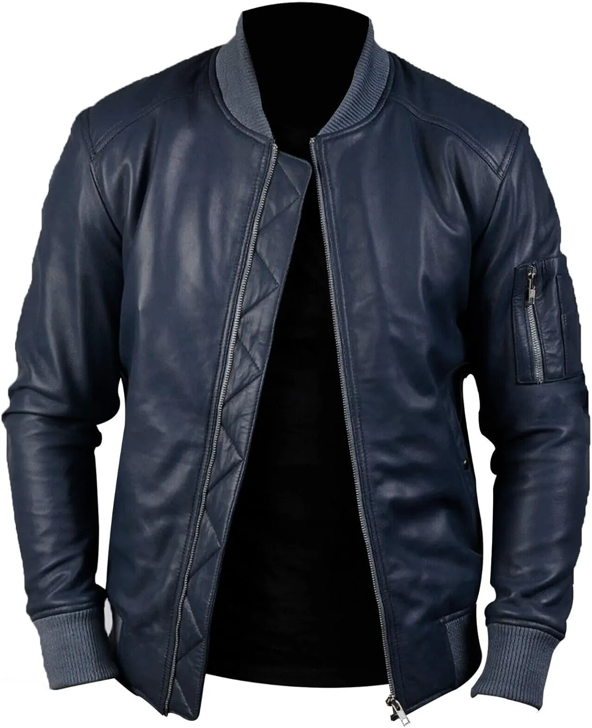 Mens Genuine Lambskin Leather Biker Jacket Vintage Cafe Racer Real Motorcycle Jackets