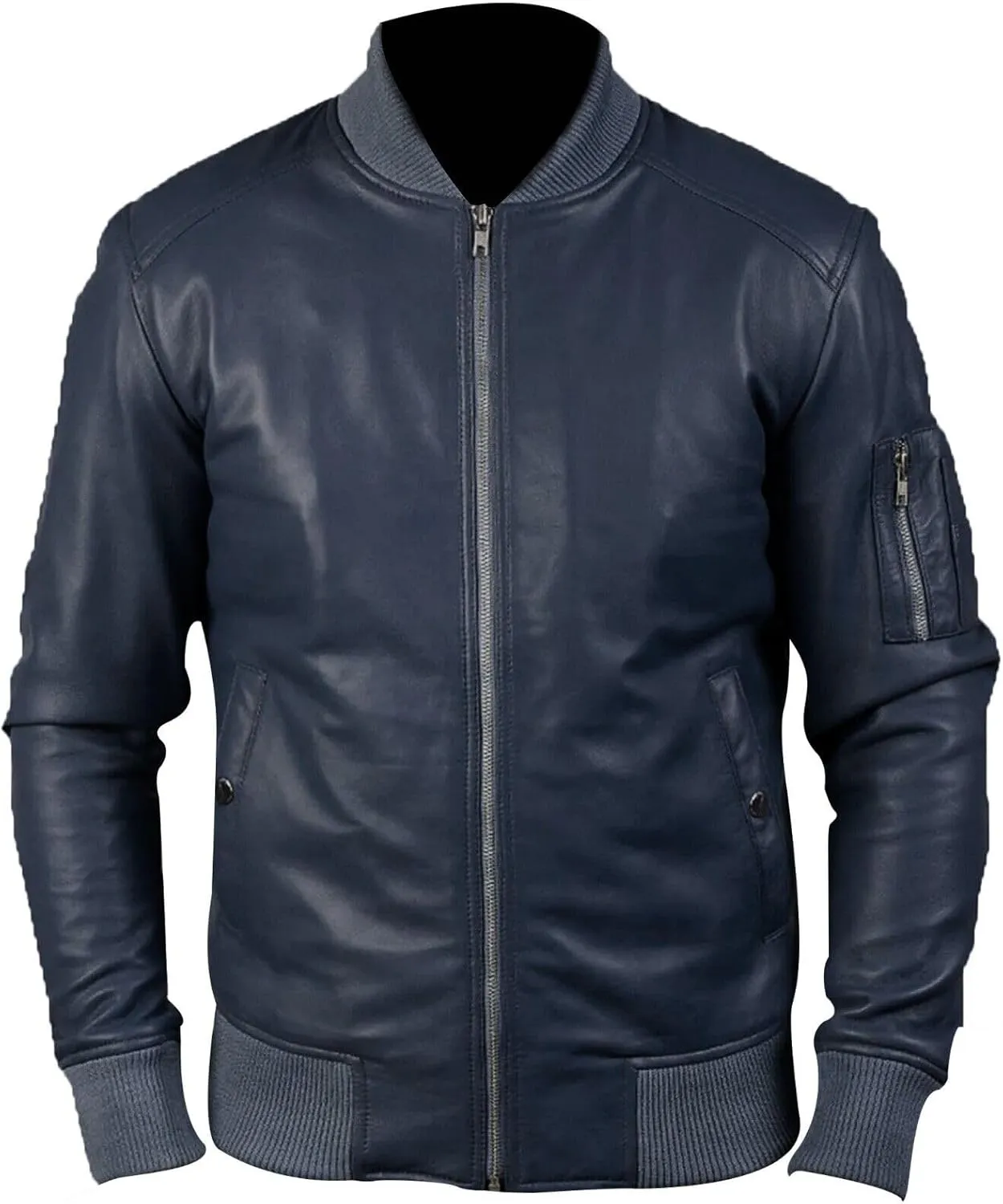 Mens Genuine Lambskin Leather Biker Jacket Vintage Cafe Racer Real Motorcycle Jackets