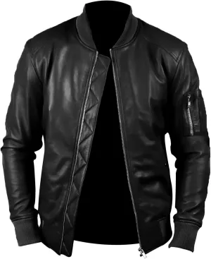 Mens Genuine Lambskin Leather Biker Jacket Vintage Cafe Racer Real Motorcycle Jackets
