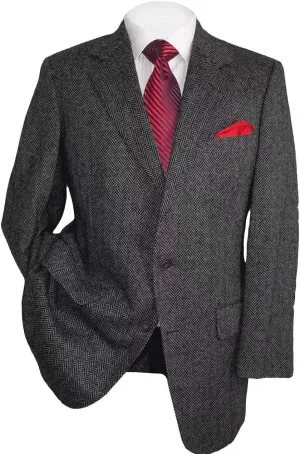 Mens Herringbone Tweed Blazer Men Vintage Suit Jacket Lightweight 2 Button Business Sport Coat Jackets