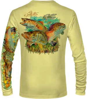 Mens Inshore Slam Comfortable Fishing Shirt-UPF 50  Interlocking Fabric, Quick-Dry, Ideal for Anglers (JM010)