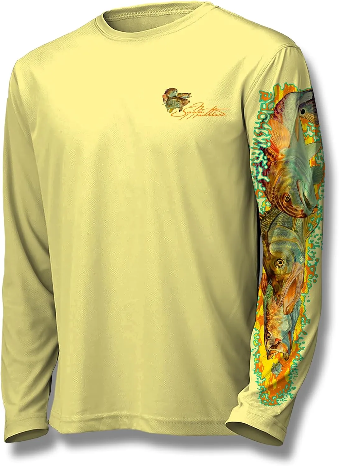 Mens Inshore Slam Comfortable Fishing Shirt-UPF 50  Interlocking Fabric, Quick-Dry, Ideal for Anglers (JM010)