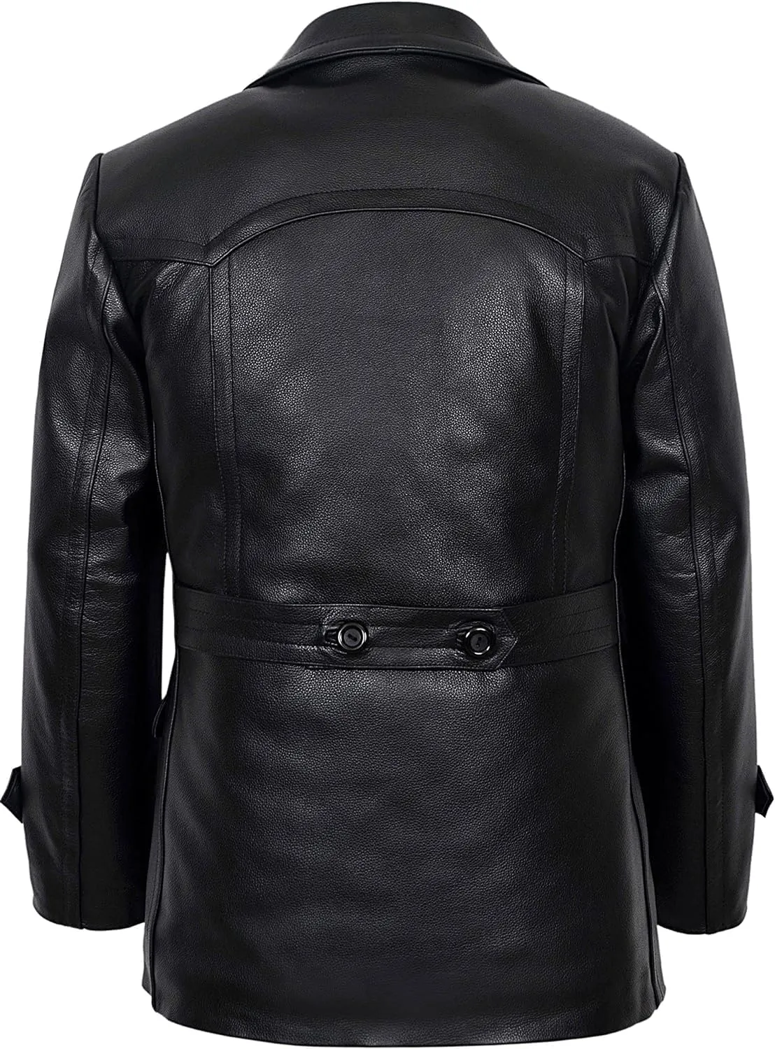 Men's Kriegsmarine German Ww2 Dr Who Reefer Hide Leather Jacket Coat Mens Leather Car Coat